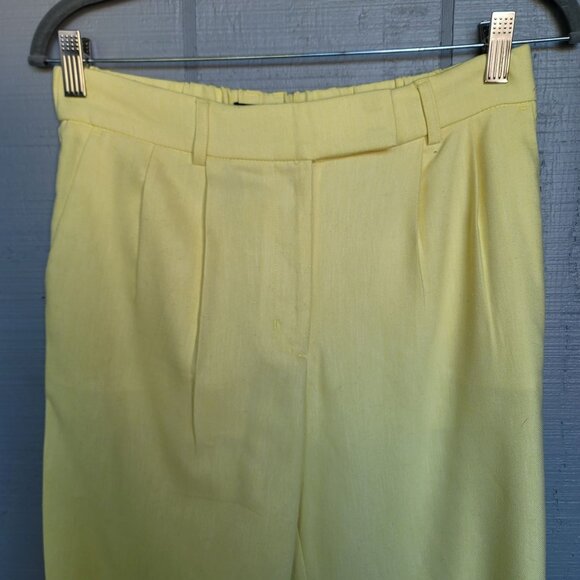 Express Linen Blend Pleated Ankle Super High-Rise Pants. Size S - Picture 2 of 12